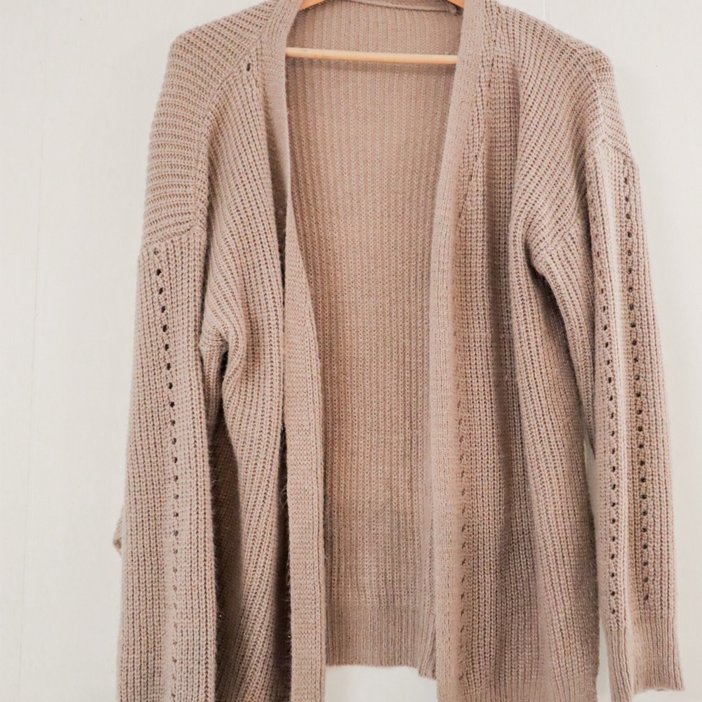 Cozy Lavender Open-Front Sweater